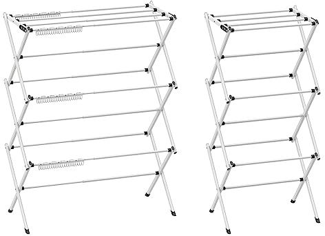 Jophaiipy Foldable Drying Rack Clothing,Clothes Drying Rack Folding Indoor and Outdoor Rack,Laundry Drying Rack Collapsible-Black White