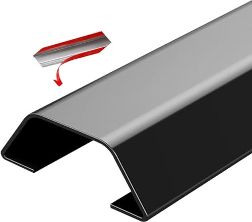 Kabelkanal Edelstahl-Legierungskanäle, Selbstklebende Kabelkanalverkleidung/ Metall Kabelabdeckung/ Wasserdichte Kabelabdeckung Für Hotel Schlafzimmer Büro Kabelschützer ( Size : Black-No.4-W-42mm(1-1