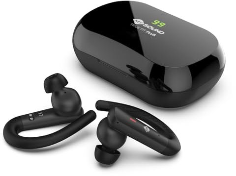 Meliconi MYSOUND TRUE FIT PLUS - Auricolari True Wireless Bluetooth 5.3 Nero, Ideale Per Lo Sport, Touch Control, Case Di Ricarica Con Led, Batteria 32 Ore