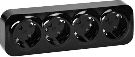 Miratic Steckdose Aufputz Steckdose Wand 2P+Z Schuko IP20 (4 Steckdosen)