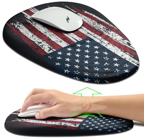 Hokafenle Tapis de souris ergonomique avec soutien du poignet, pente en terrasse du canal carpien, tapis de souris avec mousse à mémoire de forme unibody, repose-poignet pour soulager la douleur