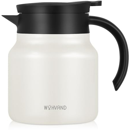 WYHVAND 27Oz Thermal Coffee Carafes For Keeping Hot/Cold, Stainless Steel Coffee Carafe, Dustproof Insulated Water Carafe for Party/Home,Cream