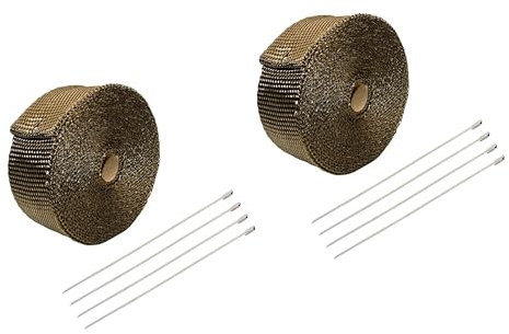 Gatuida 2 Stücke 5m Rolle 1 5mm Auspuff Faser Band Für Auto Rolle Hohe Temperatur Widerstand Universal Einrichtung