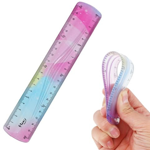 Kisstta Flexibles Lineal, Biegsames Buntes Gerades Lineal, Weiches Lineal Für Kinder Und Mädchen Für Studenten, Schulen, Büros Und Zuhause (1 Stück, 20cm/7.87in)