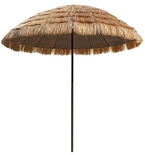 Garden parasols Parasol,Round Patio Umbrella, 250cm Waterproof Sun Protection Straw Parasol, Hawaiian for Pool Small Bistro Garden Lawn Outdoor parasols