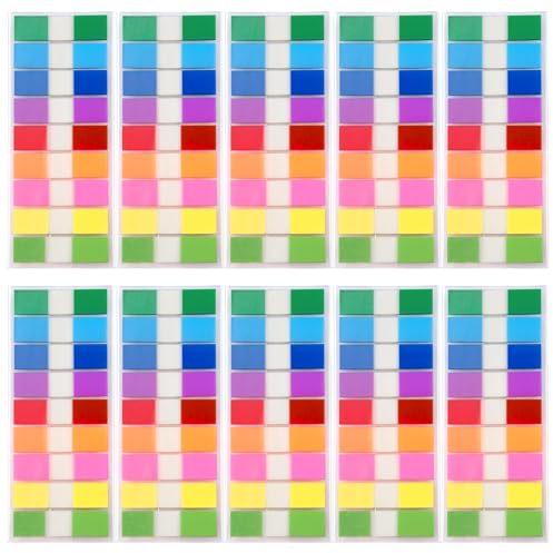Leucasa 1800 Pièces Marque Page Adhesif 9 Couleurs Feuillets Autocollants Morandi Sticky Notes pour la Lecture, l'Écriture, l'Étude, le bureau, l'École, l'Agenda Memo | Marqueurs de page multicolores transparents pour lire, écrire, étudier, bureau, planificateur scolaire, mémo