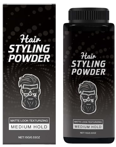 Stylingpuder für Herren, Haarstyling-Produkte, Haarvolumenpuder, 15 g, langanhaltender Halt, einfache Anwendung, mattes Finish, Ansatzlift-Tool, Ölkontrolle für Männer