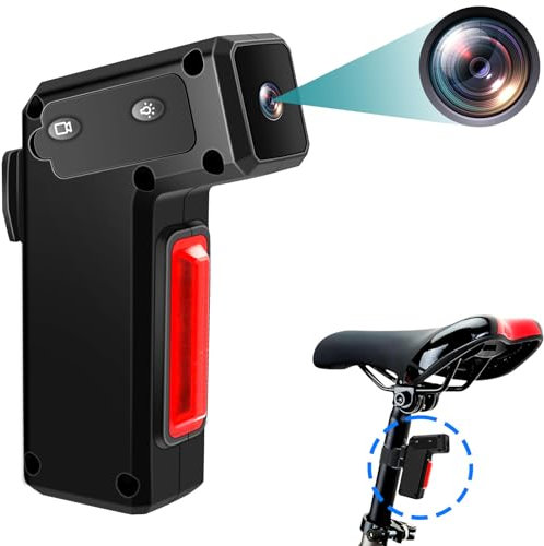 Pudet Luo Action Cam Moto, 1080P HD & 120° Grandangolo Dash Cam Moto, 3500 mAh & IPX-3 Impermeabile Telecamera Moto con 3 Modalità di Fanale Posteriore