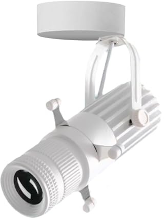 LED Adjustable Aperture Shape Spotlight, Ceiling Desk or Wall Mount Accent Lamp, Surface Mounted Spot Light for Concert Museum Art Gallery Exhibition Directional Art(White-S-12W,Neutral Light-4000K)