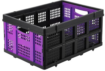 MOUNCHAIN Stabile Profi-Klappbox Mit -Touch Griffen, 40 x 56 x 26Cm, 55L, Lila