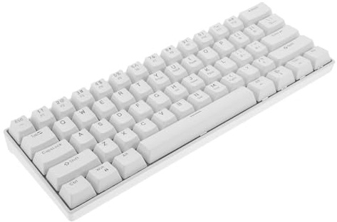 NOLITOY Clavier Gamer Mécanique Blanc, Clavier Mécanique Filaire 61 Touches, Rétroéclairage LED, Compatible PC et Ordinateur Portable, Design Ergonomique pour Jeu et Travail