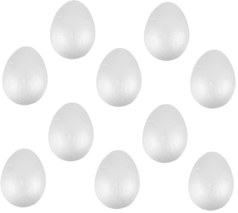BESPORTBLE 10pezzi Uova di Pasqua in Gommapiuma Bianche Vuote da Dipingere Piccole Uova Artigianali Fai da Te per Decorazioni Pasquali e Oggetti Decorativi per Scrivania