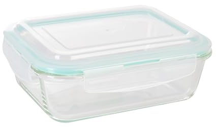wenco Glasfrischebox 1500 ml – Frischhaltedose aus Borosilikatglas, auslaufsichere Glasdose mit Klickverschluss und Silikondichtung, backofentauglich bis 280°C, gefriergeeignet bis -20°C