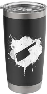 Chopping Knife Sketch Steak Lover Butcher Shop Stainless Steel Insulated Tumbler