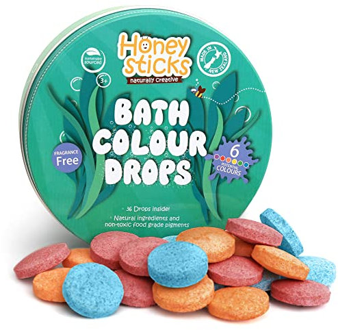 Honeysticks - Boules de bain naturelles pour enfants à base d'ingrédients naturels et de qualité alimentaire. Excellent cadeau comme jouets de bain pour enfants. Sans parfum. 36 balles au total