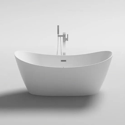 Badewanne 170 x 80 x 72 cm Mitte freistehend weiß glänzend modernes Design