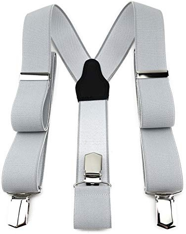 TigerTie Unisex Hosenträger in Y-Form mit 3 extra starken Clips - Farbe in einfarbig Uni - hochwertige Verarbeitung - Breite 35 mm