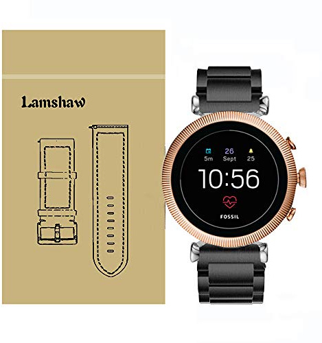 LvBu Armband Kompatibel mit Fossil Sloan HR, Classic Edelstahl Uhrenarmband für Fossil GEN 4 SMARTWATCH - Sloan HR (Schwarz)