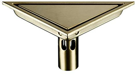 Bodenablauf Waschbecken Abflüsse Versteckte Art Dreieck Fliesen Einsatz Bodenablauf Edelstahl Duschabfluss Für Küchen, Badezimmer, Badewanne, Waschbecken,Brushed gold