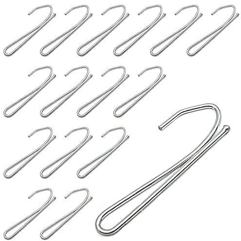 CCUCKY 100 Stück Gardinenhaken, Metall Vorhang Haken, Pins-On Gardinenhaken für Quetschfaltenvorhang, Türvorhang, Fenstervorhang und Duschvorhang