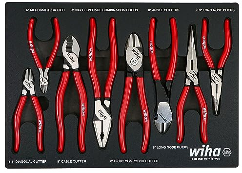 Wiha 34682 8 Piece Classic Grip Pliers and Cutters Tray Set