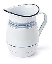 NUVOLE DI STOFFA Brocca caraffa con manico NAUTILUS metallo bianco blu Ø13 H9 cm
