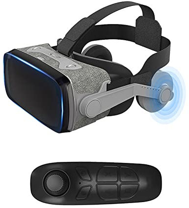 Auriculares VR todo en uno, auriculares VR con auriculares con controlador, gafas VR para TV, películas y videojuegos, compatibles con teléfonos móviles de 4,7 a 6,1 pulgadas