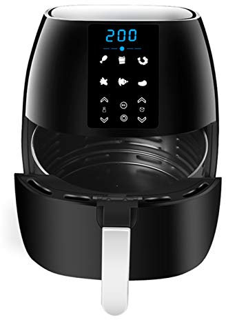 NEWCES Friggitrice ad Aria da 1500 W Forno Elettrico da 5,5 Litri Fornello Senza Olio con Schermo LCD Touch Digitale Cestello Antiaderente for Riscaldamento arrosto