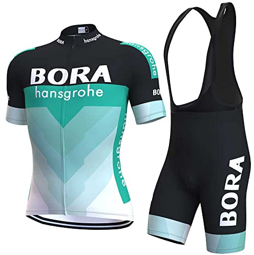 assocauicy Herren Kurzarm Fahrrad Trikot Set,Atmungsaktiv Schnell Trocknend Radtrikot Mit 4d Gel Gepolsterten Shorts Fahrradbekleidung Set FüR Mtb