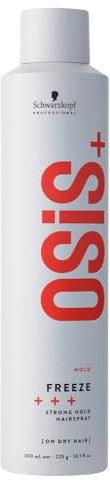 Schwarzkopf Professional OSiS Freeze Laque Cheveux Longue Durée Finition Lisse Anti Humidité Protection Thermique Fixation Forte 300 ml