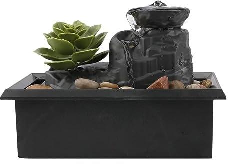 BebeXi fontanella da scrivania fontanella Zen Interni Fontana da Tavolo Cascata d'Acqua a Forma Unica Giardino casa Desktop Ufficio Cortile