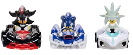 Sonic The Hedgehog Fahrzeuge 3er Pack 1:64 Die-Cast, inklusive Sonic - Speed Star, Tails - Whirlwind Sport und Dr. Eggman - Egg Booster