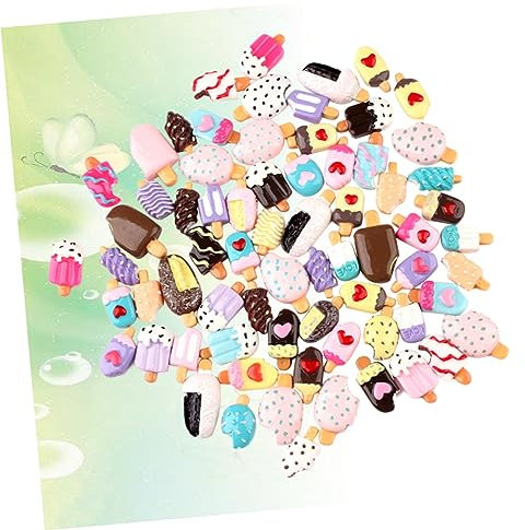 NUOBESTY 50 Stück Harz Flatback Charms Harz Cabochons Für Schmuck Schleimharz Charms Harz Schleim Charme Für Scrapbooking Diy Flatback Cabochons Harz Kind Eben Zubehör