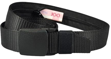 Cintura porta soldi di sicurezza da viaggio, cintura di sicurezza da viaggio | Cintura con tasca per contanti | Cintura di sicurezza per oggetti di valore, portafoglio antifurto Cashsafe, cintura anti