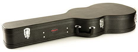 MUSIC STORE Eco Case Classic, Koffer für Konzertgitarren, Schwarzer Tolex-Bezug, Gepolstertes Innenfutter, Zubehörfach, 3 Verschlüsse, Innenlänge 102 cm, Innenbreite Unterbug 38 cm, Innenbreite