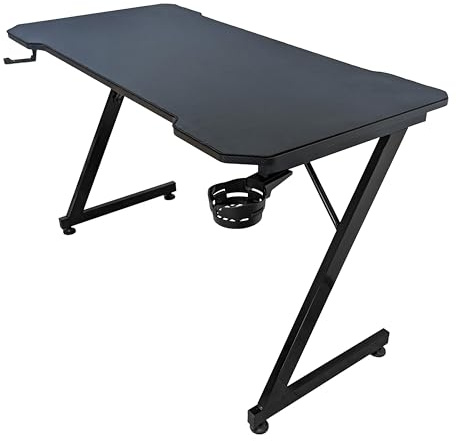 Subsonic - Bureau Gaming Ergonomique Finition Carbone, Bureau Gamer avec Tapis de Souris intégral pour PC Gaming
