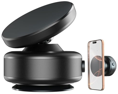 CHENRI Horizum Suction Phone Tripod, Electric Vacuum Magnetic Phone Holder With 360 Degree Rotation, Mount for Car and Smooth Surface (Black)