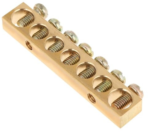 10-teilige Messing-Erdungs-Neutralleiter-Klemmenleiste, Hochfest, Einfach zu Verdrahten, 10-teiliges Set für PE30-Verteilerkasten, Verteilerschrank, Beleuchtungskasten