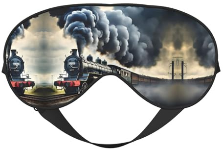 Schlafmaske mit Dampfzug, Wolken-Druck, Nacht-Augenbinde, weicher Augenschutz für Damen und Herren, für Reisen, Nickerchen, Meditation