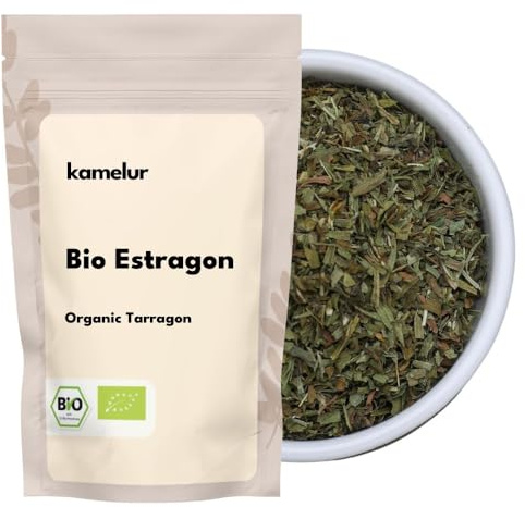 Kamelur BIO Estragon (500g) getrocknet und gerebelt, ohne Zusätze - Estragonblätter gerebelte Kräuter aus kontrolliert biologischem Anbau.