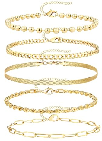 Guidre Bohemiskt Armband, 14K Guldpläterat, Justerbar Storlek, Modesmycke för kvinnor och flickor