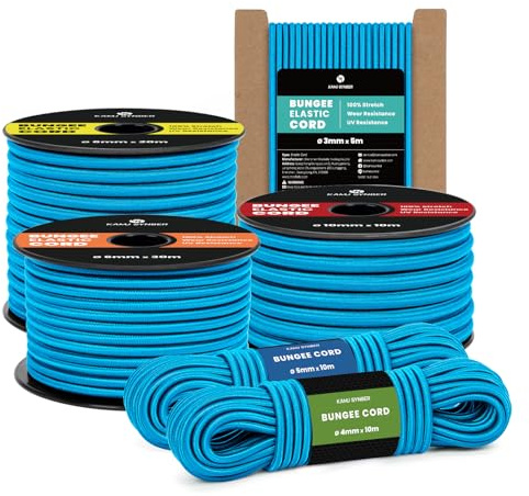 Kamu Synber Gummiseil 5mm x 20m Expanderseil Spanngummi Gummischnur | 100% Dehnung, UV Beständig, Wetterfest, Anhänger, Sonnensegel, Plane, Marinequalität, Vielseitig, Kajak, Spanngurte, Camping