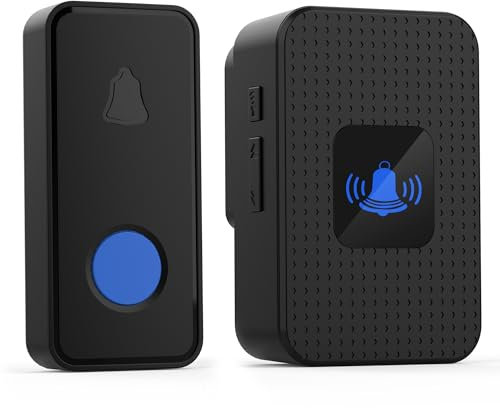 SIZKCDI Wireless Doorbell, Waterproof Plug-in Door Chime Kit - 1000ft Range, 55 Ringtones, 5 Levels of Volume, LED Indicator, for Home Apartment, Black