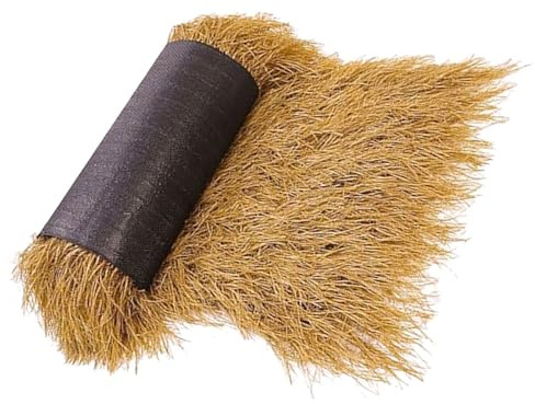 BESPORTBLE Toiture Décorative en Artificiel 16 Cm Jaune Paille 1x0,5 m pour Jardin Et Terrasse, Faux Toit De Simulé, Décoration Extérieure Résistante Aux UV