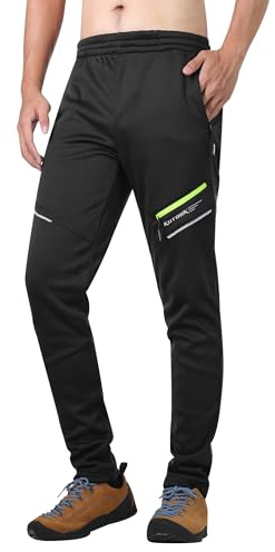 KUTOOK Pantalones Térmico de Ciclismo para Hombre Invierno con Forro Polar Elástico Pantalones de Bicicleta