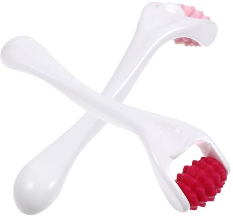 FONDOTIN 2 Stück Gesichtsroller aus Silikon Wiederverwendbarer Massage Roller für Augen und Gesicht Ergonomisches Design für Zuhause und Reisen Rosa