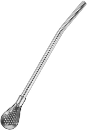 2 In 1 Bombilla Mate,Cannuccia Per Tè, Cannucce Mate Con Filtrante Acqua Inox,Lavabile In Lavastoviglie,Originale (Argento)