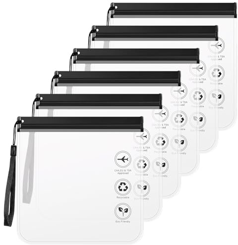Sacchetti per Valigia da Viaggio – Buste per Liquidi Aereo 20x20cm Trasparenti TSA, Busta Trasparente per Liquidi Aereo Impermeabile, Pochette Trasparente da Viaggio Porta Liquidi