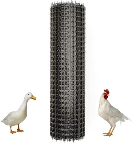 Schwarzes Geflügelnetz (für Katzen, Hunde und Enten), wiederverwendbares Kunststoff-Rollnetz for die Gartenarbeit im Freien, strapazierfähiges Zaunnetz(1.8x50m/3.3x164ft)