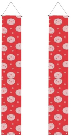 Halloween-Türbanner mit Pulverschwein-Druck, Veranda-Banner für Haustür, Innen- und Außendekoration